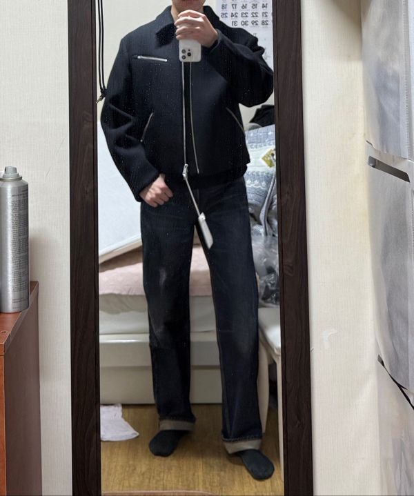 MUSINSA | COOR Double-faced wool minimalist multi-zip jacket (black)