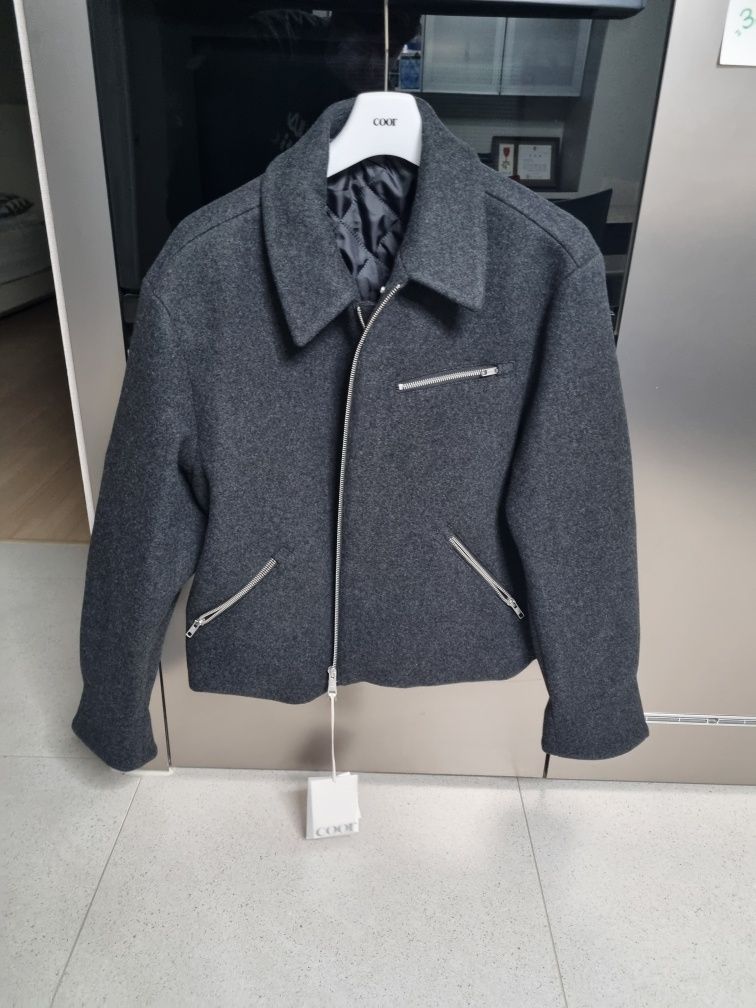 MUSINSA | COOR Double-faced wool minimal multi-zip jacket (melange