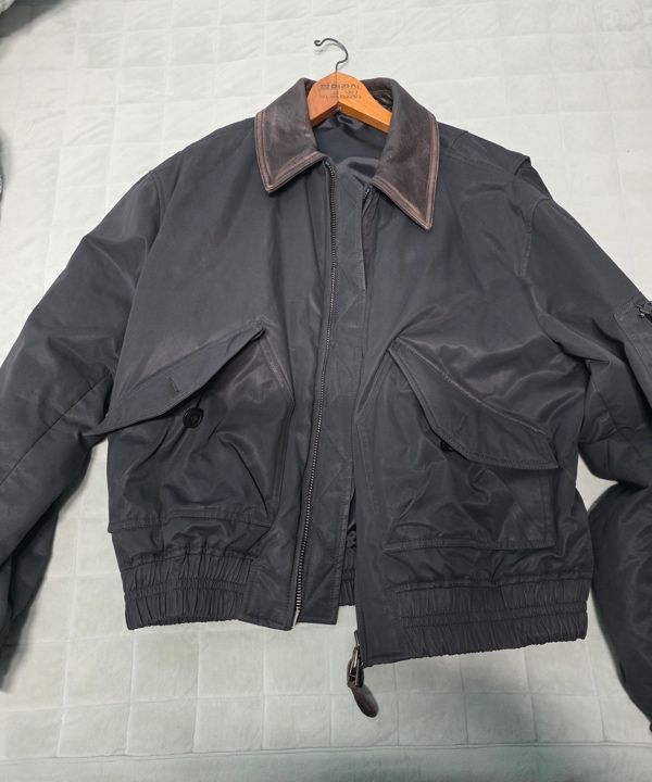 MUSINSA公式 | COOR Leather Collar MK-3 Flight Jumper (Dark Grayish