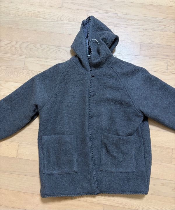 MUSINSA公式 | PESTO フードパーカー付きブークレカーディガン ダーク