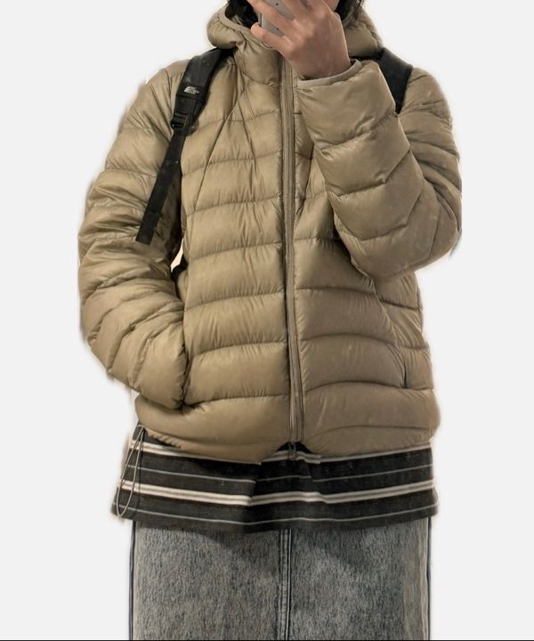MUSINSA公式 | SUNLOVE Hooded Fly Light Down Jacket Stone