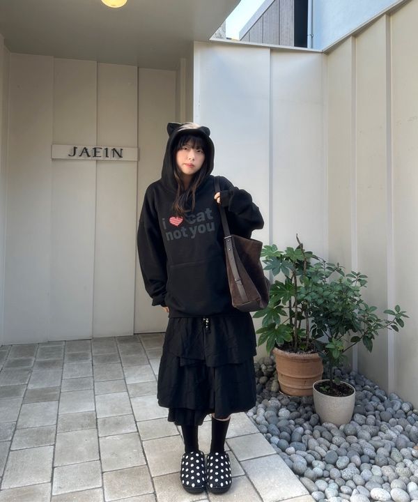 MUSINSA公式 | ITZAVIBE I LOVE CAT NOT YOU CAT EAR HOODIE