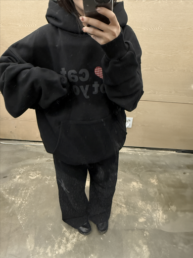 MUSINSA公式 | ITZAVIBE I LOVE CAT NOT YOU CAT EAR HOODIE