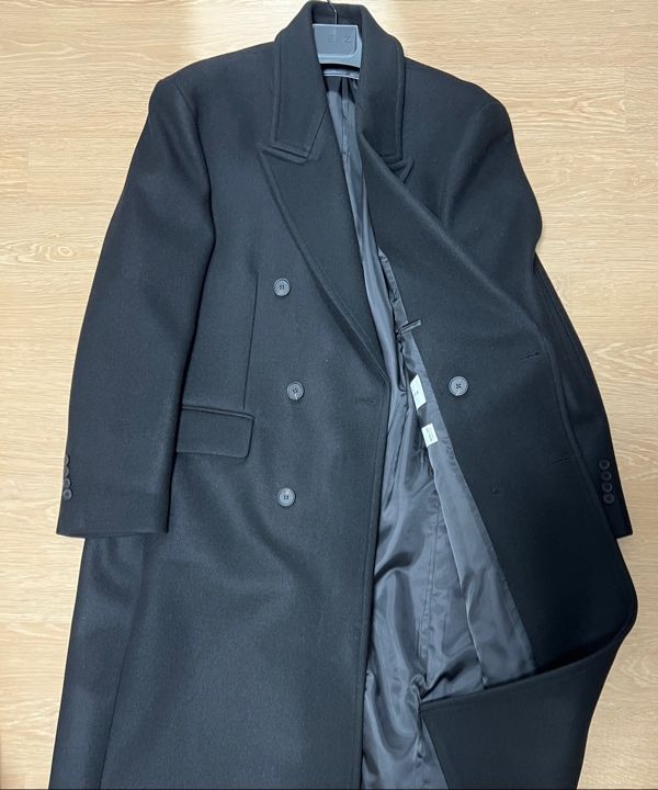 MUSINSA | ROTEMBER WOOL DOUBLE CHESTER COAT [BLACK]