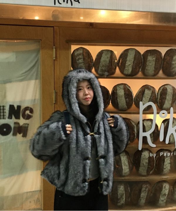 MUSINSA | GLOWNY MOOR REVERSIBLE FUR JACKET (CHARCOAL)