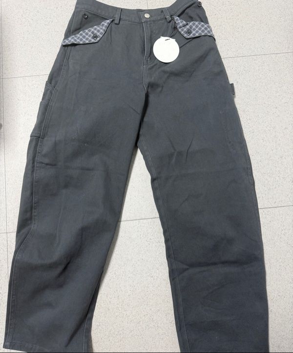MUSINSA公式 | OHESHIO CHECK POCKET CARPENTER PANTS, CHARCOAL