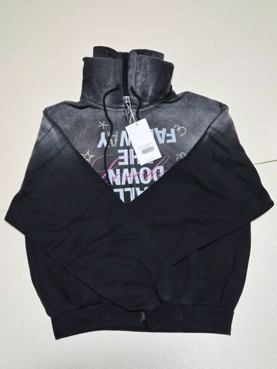 MUSINSA公式 | GRAILZ OVER GRAPHIC VINTAGE ZIP HOODIE [BLACK]