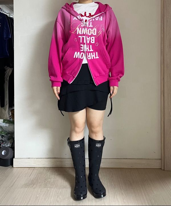 MUSINSA公式 | GRAILZ OVER GRAPHIC VINTAGE ZIP HOODIE [PINK]