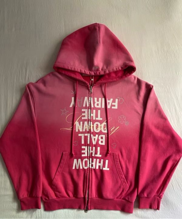 MUSINSA | GRAILZ OVER GRAPHIC VINTAGE ZIP HOODIE [PINK]