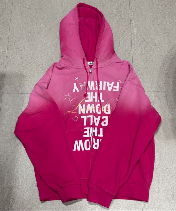 MUSINSA | GRAILZ OVER GRAPHIC VINTAGE ZIP HOODIE [PINK]
