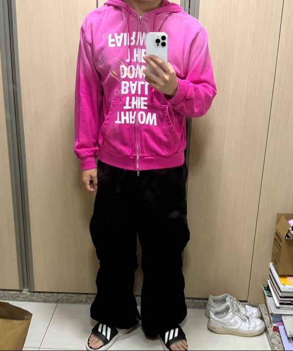 MUSINSA | GRAILZ OVER GRAPHIC VINTAGE ZIP HOODIE [PINK]