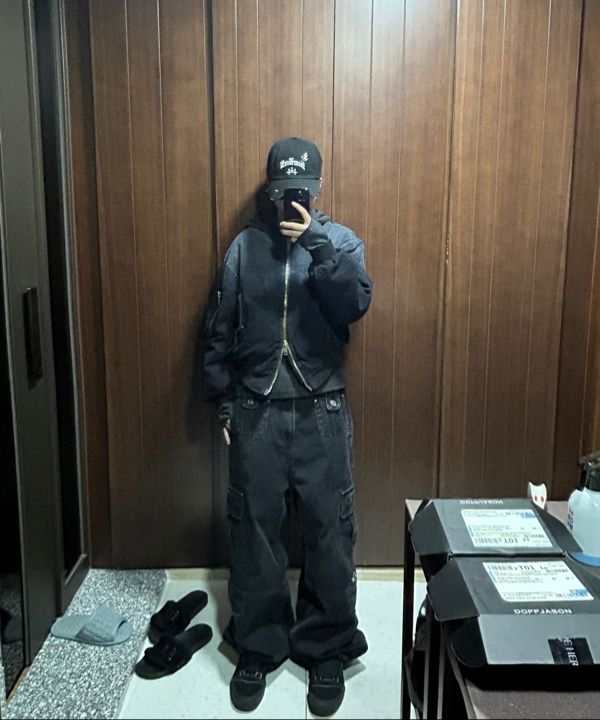 MUSINSA公式 | GRAILZ VINTAGE WASHED BOMBER JACKET [BLACK]