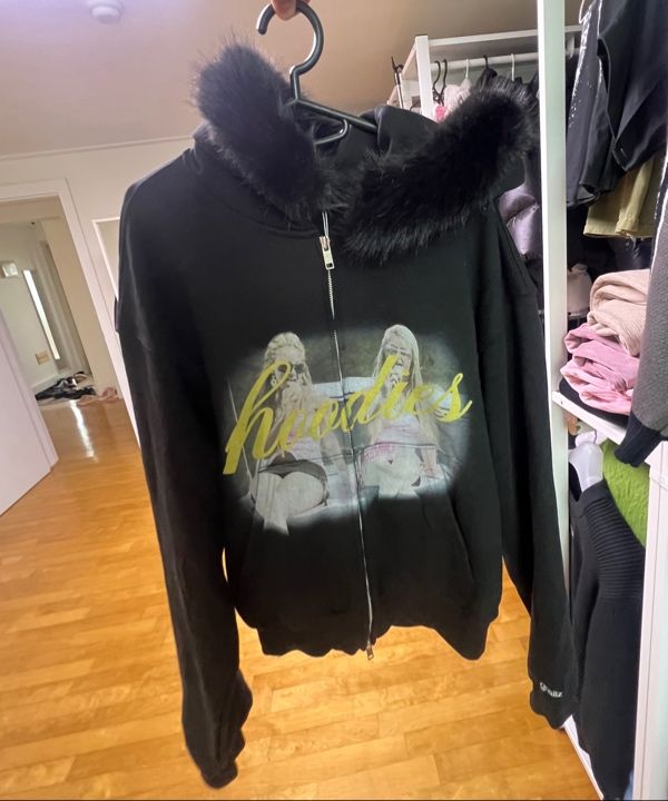 MUSINSA | GRAILZ TWIN FUR ZIP HOODIE [BLACK]