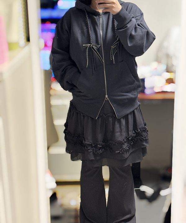 スカート FLAREUP 3-Layered Ruffle Skirt Pants MUSINSA | FLAREUP 3-Layered Ruffle Skirt Pants (FL-260_Charcoal)