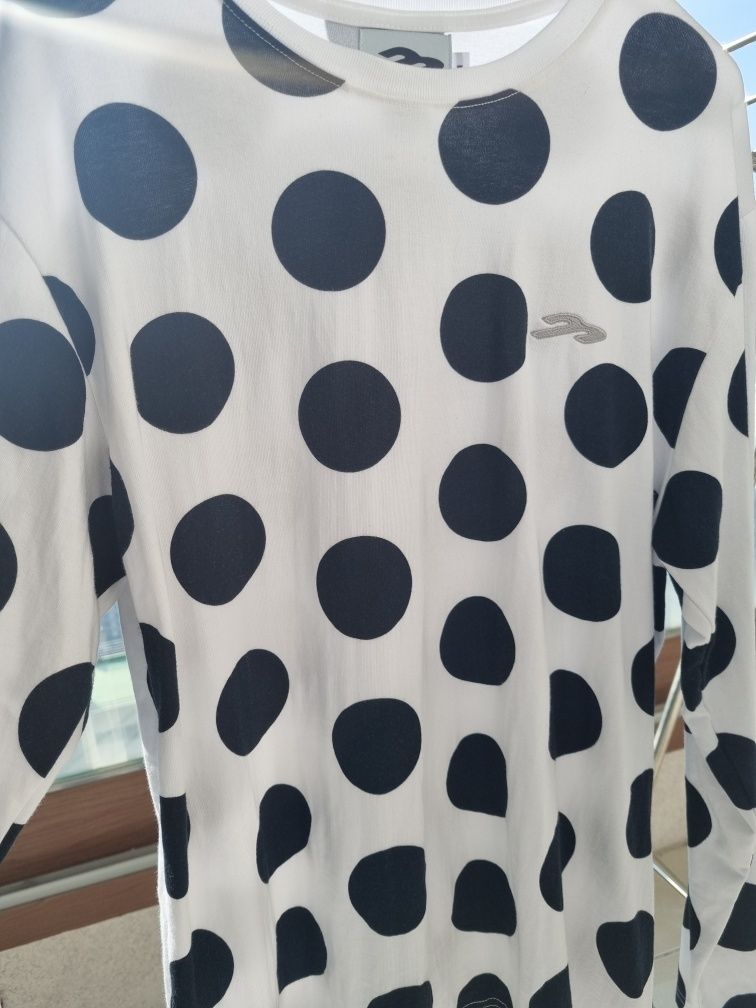 MUSINSA | TANSANMAGNESIUM Dot Pattern Long Sleeve (White/Black)