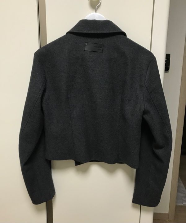 MUSINSA | MISEKI SEOUL Wabi Round collar double jacket DARK GREY