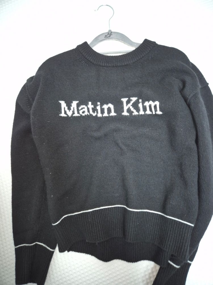 MUSINSA | MATIN KIM COLOR TRIM LINE LOGO PULLOVER IN BLACK