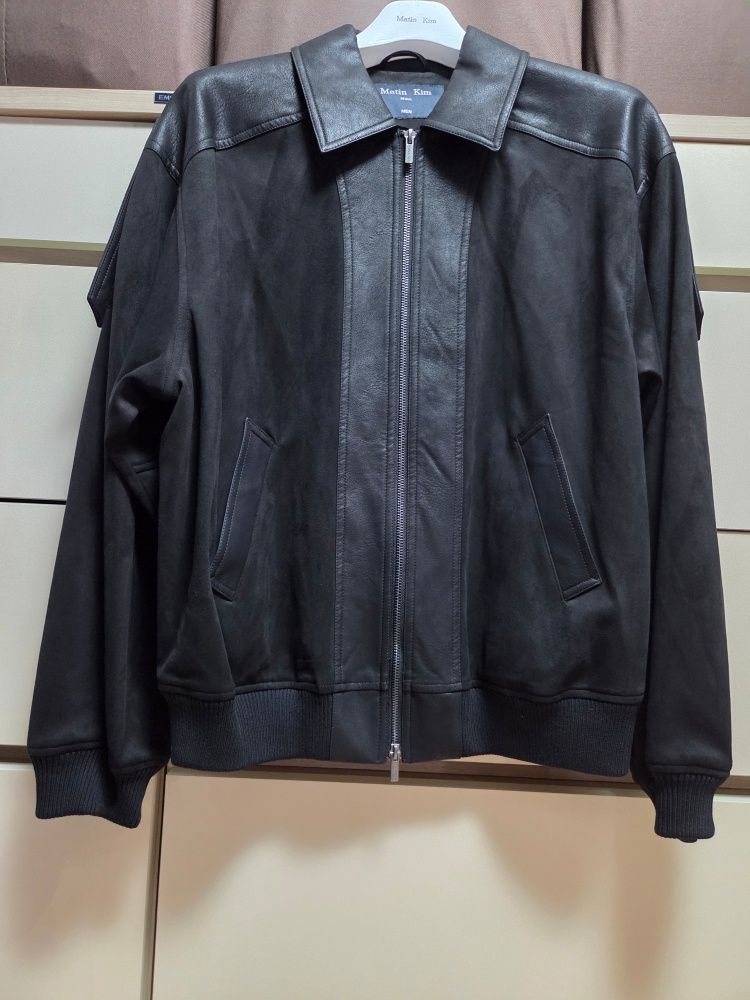 MUSINSA公式 | MATIN KIM SUEDE MIX LEATHER ZIP UP JUMPER FOR