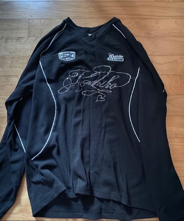 MUSINSA | KASHIKO Waffle Rugby Tee Black