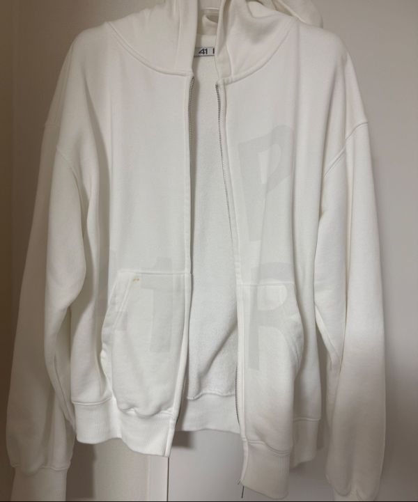 MUSINSA | 41PRAY Graphic Zip Up Hoodie / Ivory