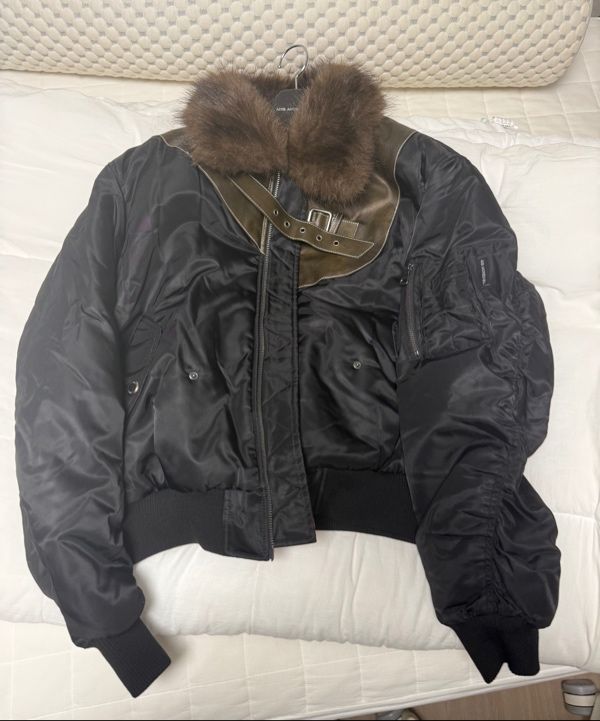 MUSINSA公式 | ANDERSSON BELL FUR COLLAR LEATHER PATCH MA-1 BOMBER