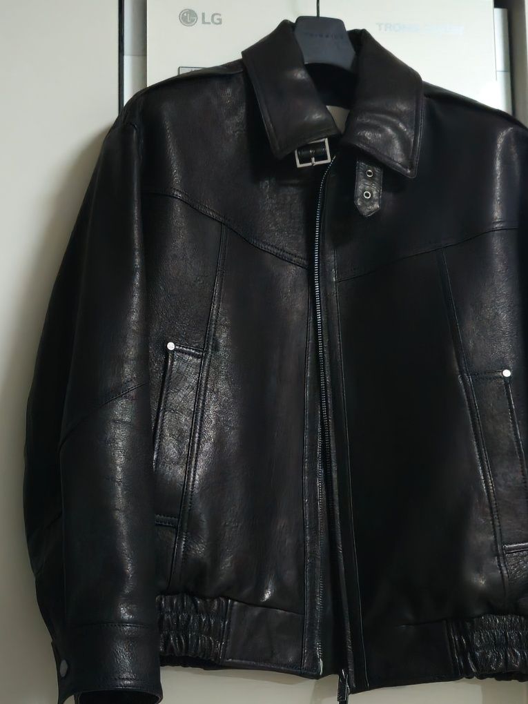 MUSINSA | UNGIMMICK SHRUNKEN NAPPA LEATHER JACKET (BLACK / LAMBSKIN)