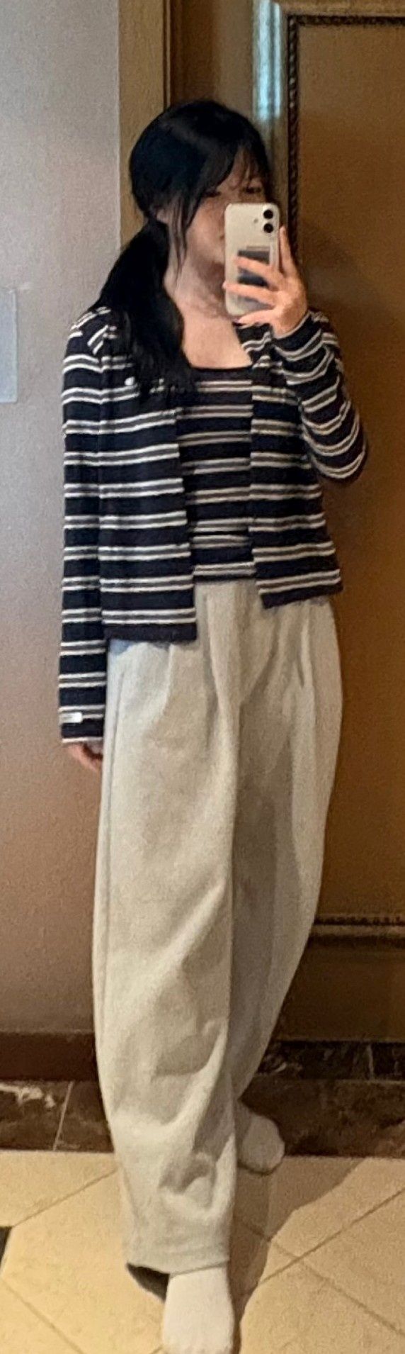 MUSINSA公式 | ZEROPLANET キャリーストライプカーディガンセット[NAVY]