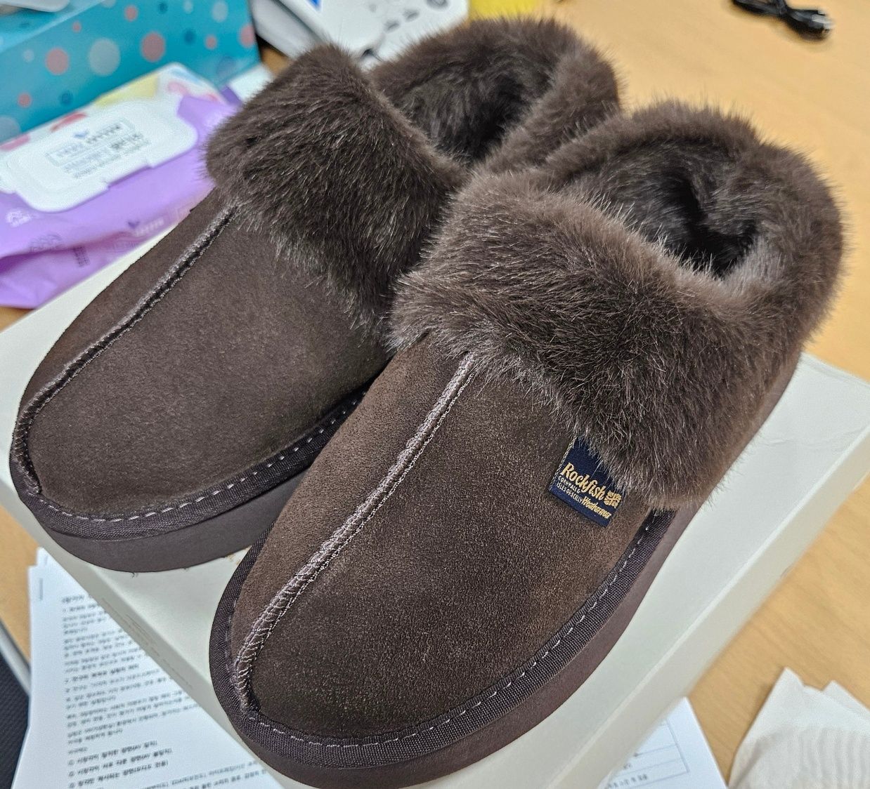 MUSINSA | ROCKFISH WEATHERWEAR CLOUDY FLATFORM FUR MULES - 5 colors