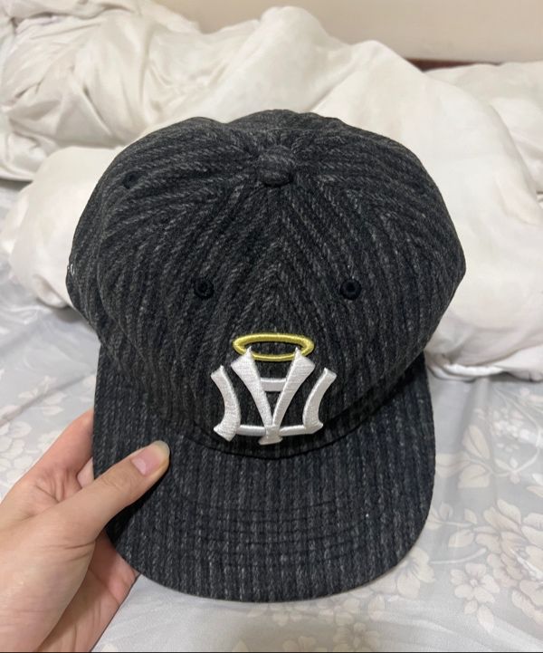 MUSINSA | AEAE AE SYMBOL STRIPE ANGEL WING CAP [BLACK]
