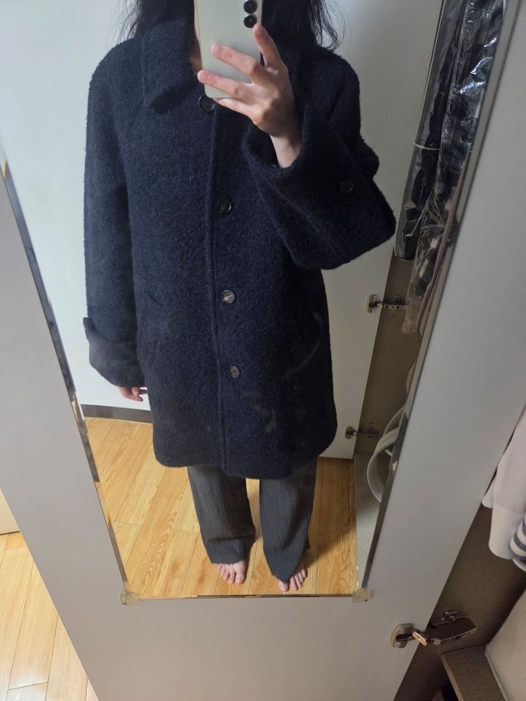 MUSINSA | DUNST FOR WOMEN ALPACA HALF MAC COAT_UDCO5D234_NAVY