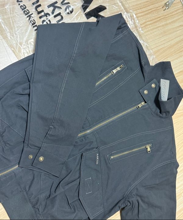 MUSINSA | AAKAM Zippered High Neck Jacket (Black)