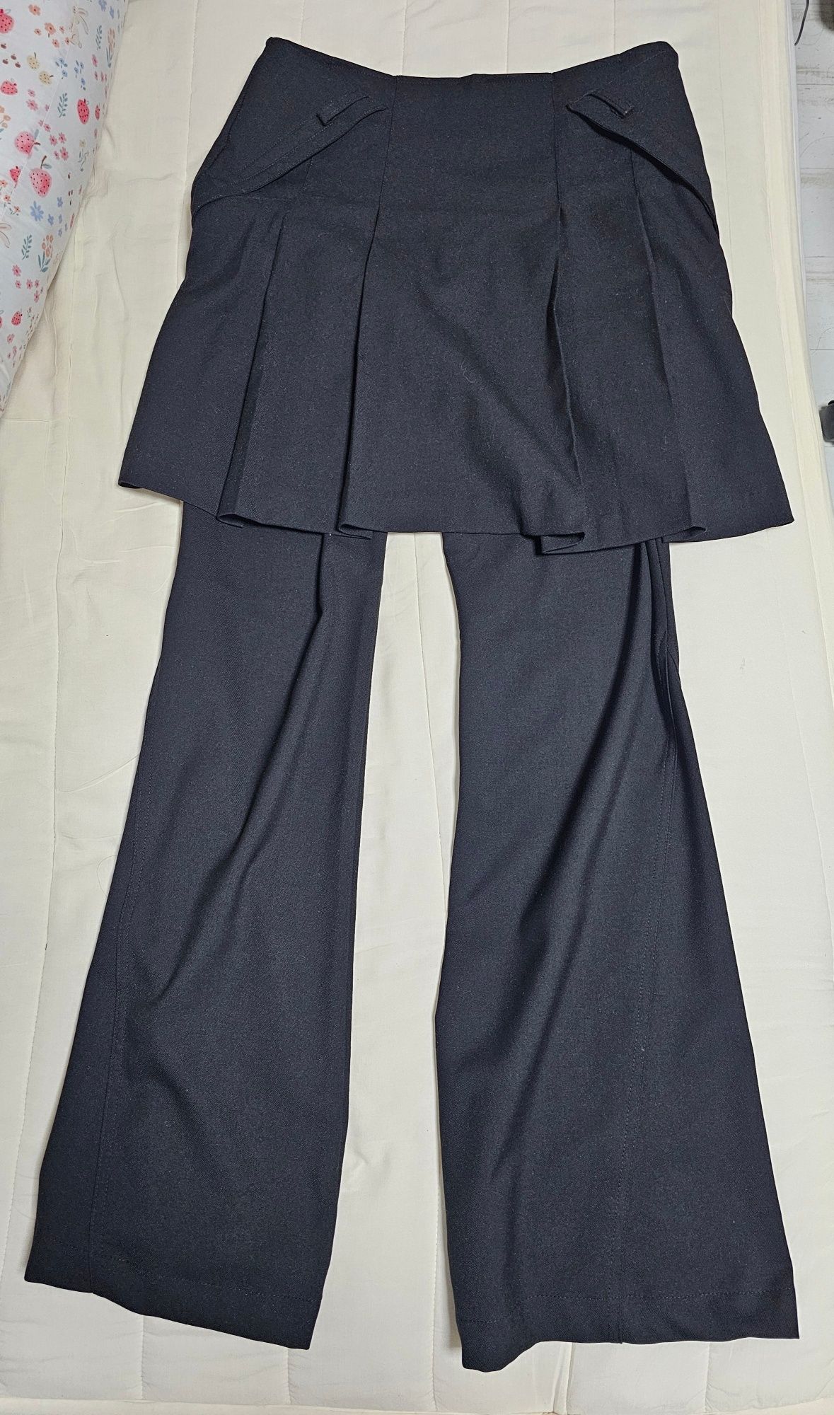 MUSINSA | MISEKI SEOUL Pleats midi skirt pants SET BLACK
