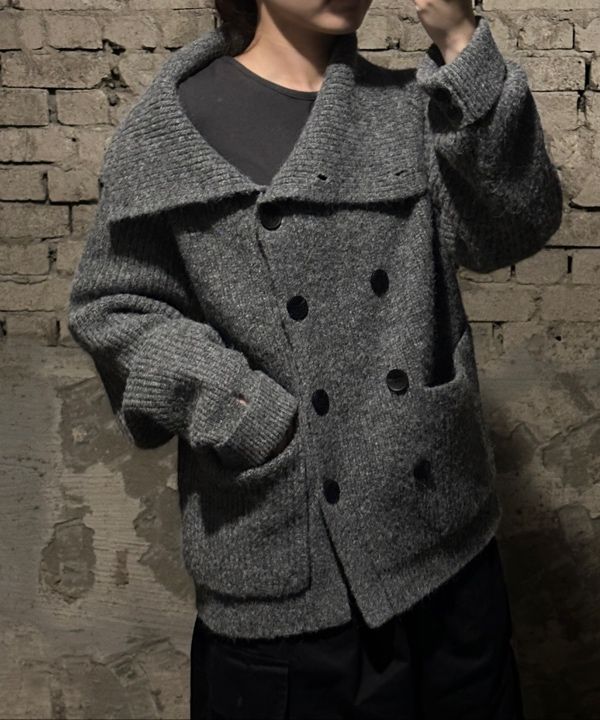 MUSINSA公式 | MISEKI SEOUL Double button bold knit GREY