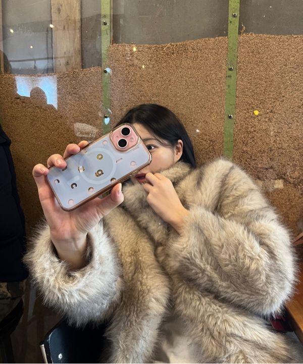 MUSINSA公式 | OAFISH FLUFFY MIX FUR JACKET, LIGHT GRAY