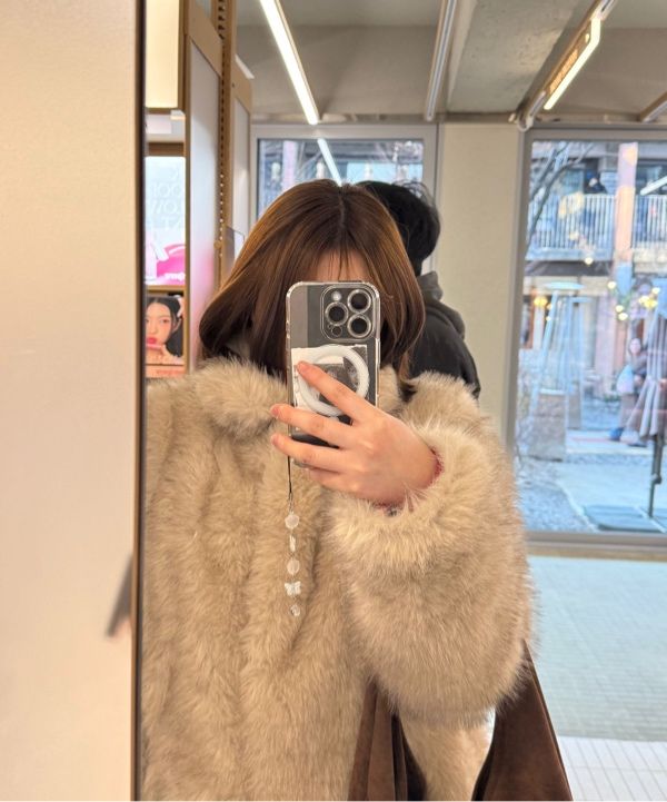 MUSINSA | OAFISH FLUFFY MIX FUR JACKET, LIGHT GRAY