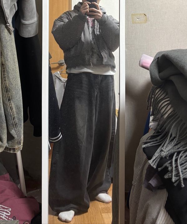 MUSINSA公式 | MOO ハイネッククロップボンバージャケット - グレー