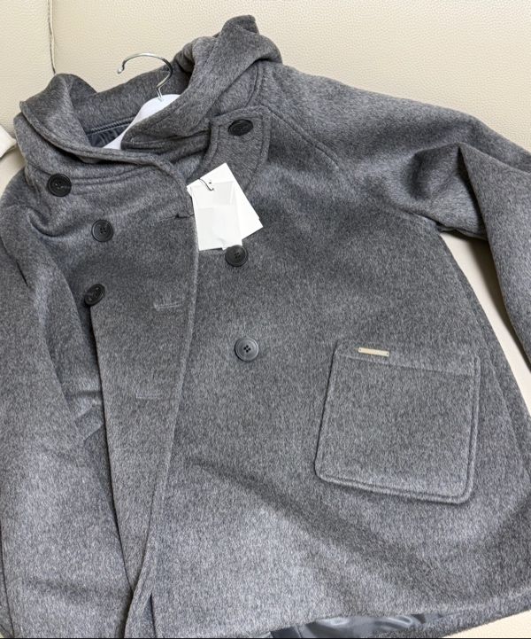 MUSINSA公式 | MISEKI SEOUL Hoodie double button coat CHARCOAL
