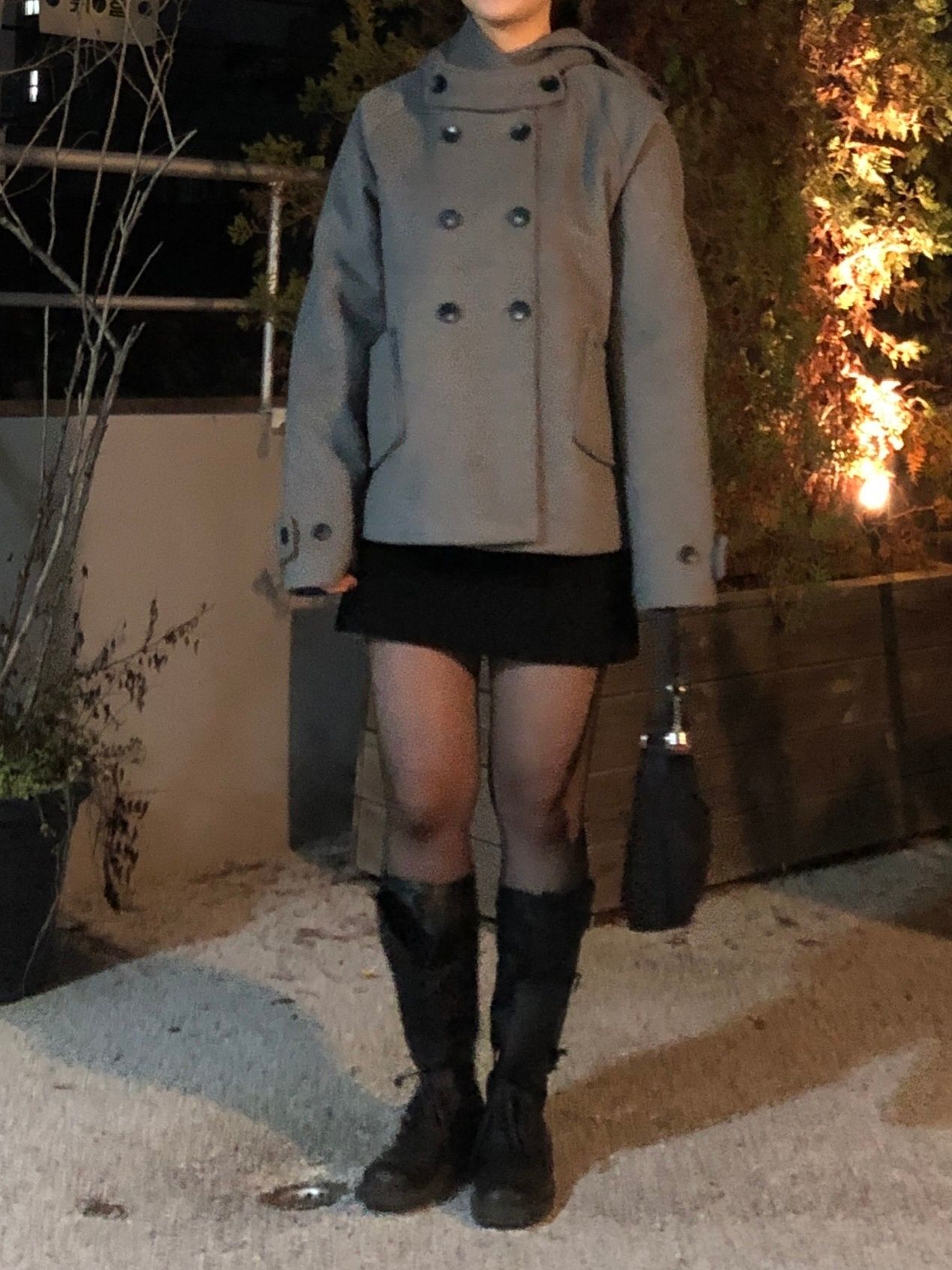 MUSINSA | MISEKI SEOUL Hoodie double button coat GREY