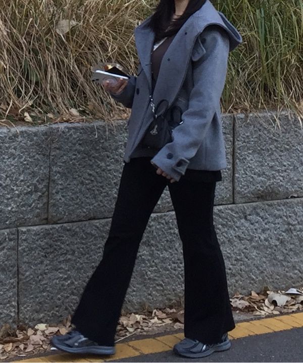 MUSINSA | MISEKI SEOUL Hoodie double button coat GREY