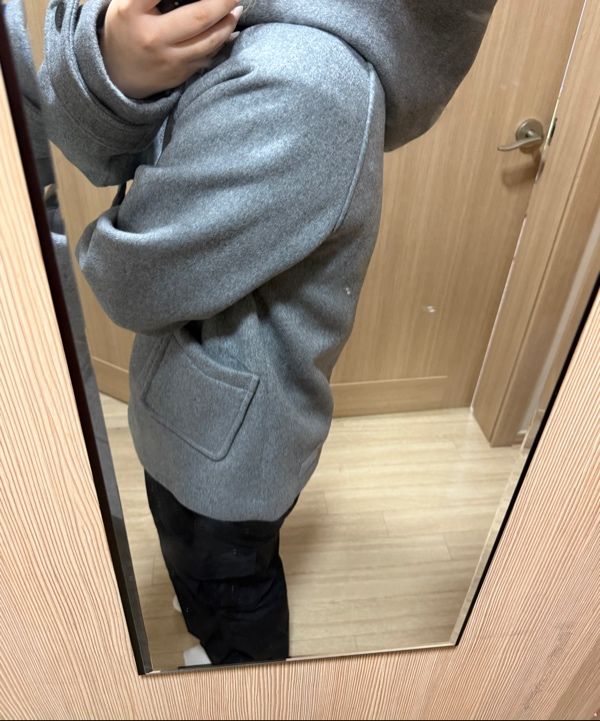 MUSINSA | MISEKI SEOUL Hoodie double button coat GREY