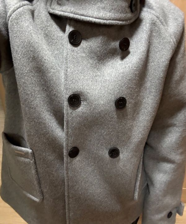 MUSINSA | MISEKI SEOUL Hoodie double button coat GREY