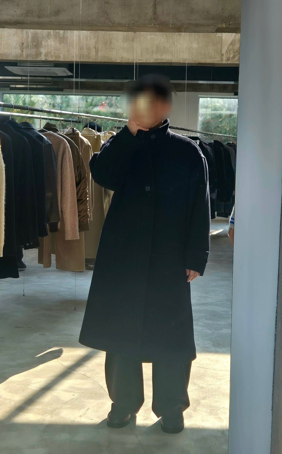 MUSINSA公式 | COOR Virgin wool high-neck coat (black)