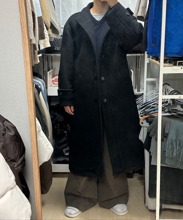 MUSINSA | COOR Virgin wool high-neck coat (black)