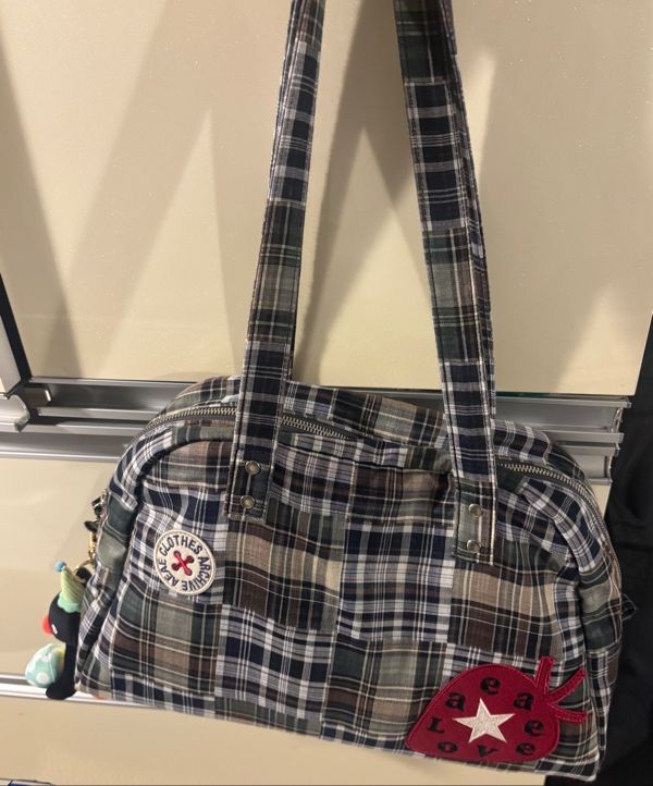 MUSINSA公式 | AEAE EMBROIDERY TOTE BAG [MIXED CHECK]