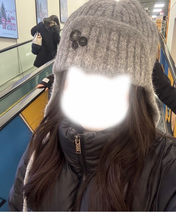 aeae ビーニー　グレー MUSINSA公式 | AEAE BUTTON KNIT TROOPER BEANIE [GREY]
