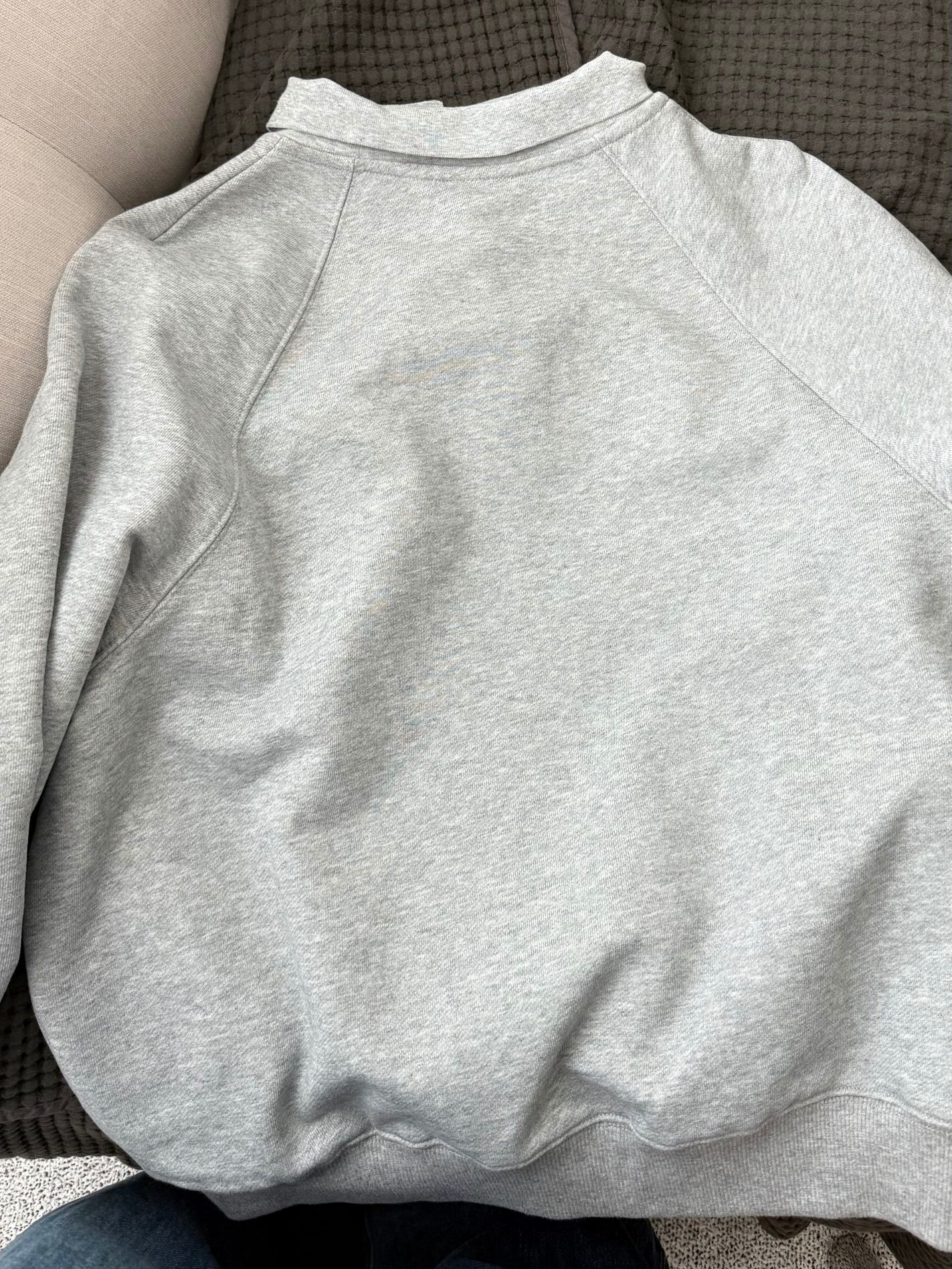MUSINSA | RONRON DOT R FRILL COLLAR SWEATSHIRT GREY