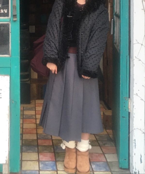 MUSINSA | HIGH SCHOOL DISCO Dot Reversible Fur Jacket_Black