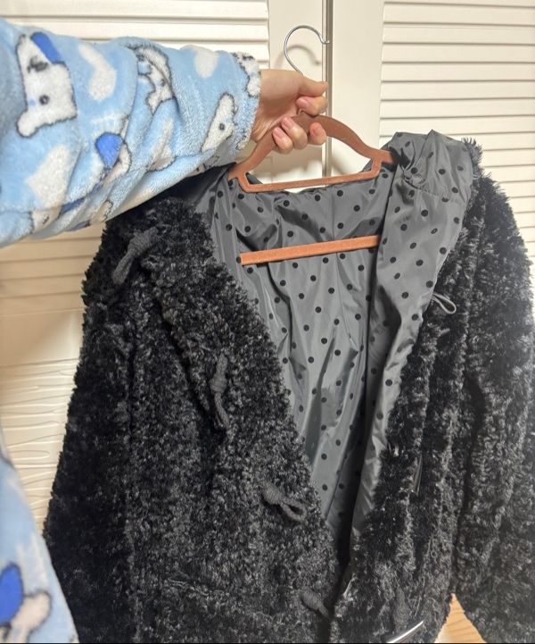 MUSINSA | HIGH SCHOOL DISCO Dot Reversible Fur Jacket_Black