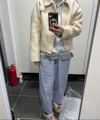MUSINSA | MOOD INSIDE WOMAN Belted Handmade Half Coat_Ivory