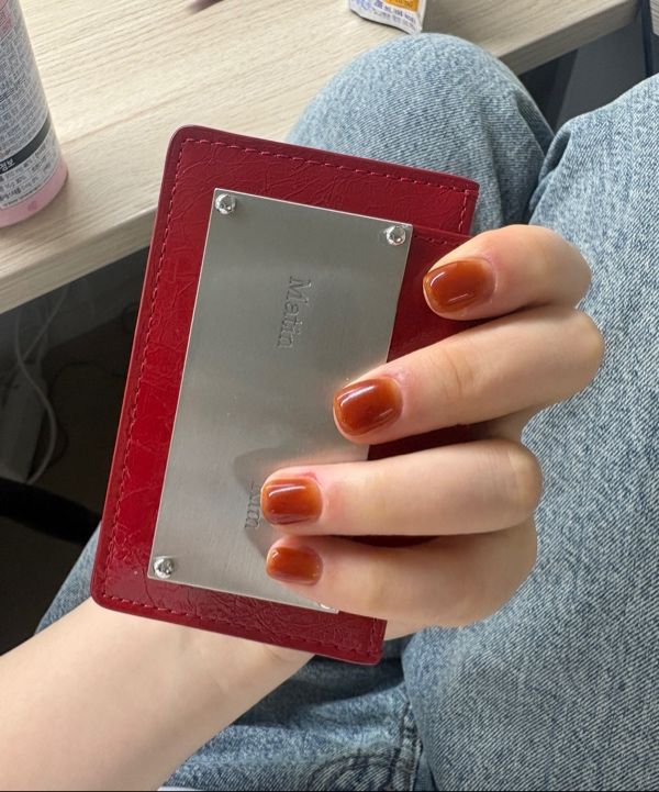 MUSINSA | MATIN KIM GLAZED ACCORDION WALLET IN RED